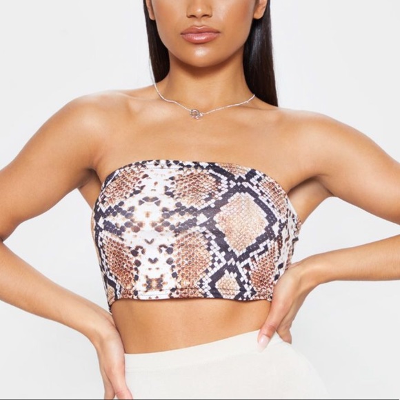 PrettyLittleThing Tops - Snake print bandeau!!